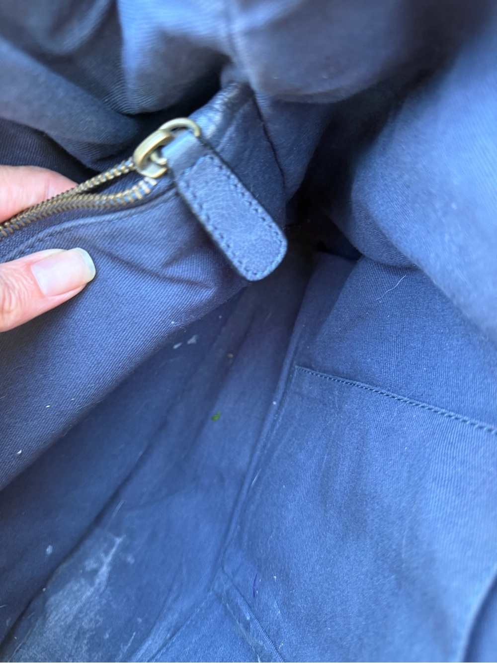 Frye Blue Leather Tote with Gold-Tone Hardware - Picture 10 of 11